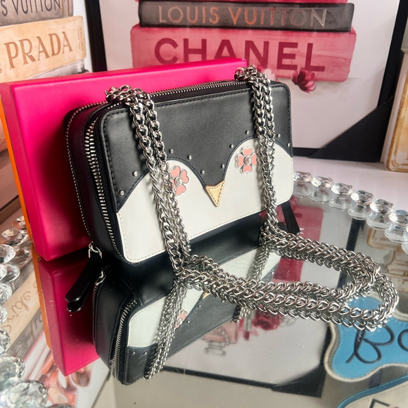 Kate spade collectible frosty double zip adjustable silver chain crossbody bag - Picture 6 of 14